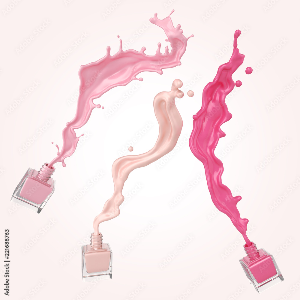 Nail Polish Splashing from the Bottle Stock Illustration - Illustration of  liquid, glamour: 108500636