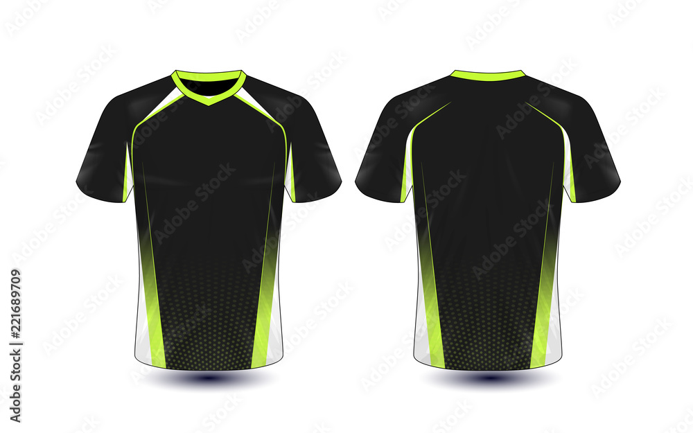 Black and green layout e-sport t-shirt design template Stock Vector | Adobe  Stock
