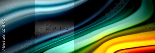 Rainbow fluid abstract shapes, liquid colors design, colorful marble or plastic wavy texture background, multicolored template for business or technology presentation or web brochure cover design