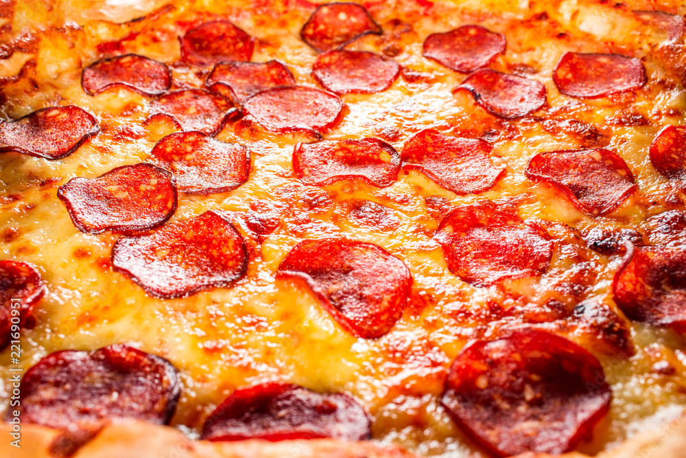 Pepperoni pizza closeup Pepperoni pizza closeup