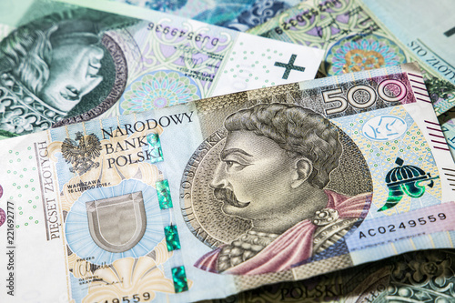 polish money background, 500 pln
