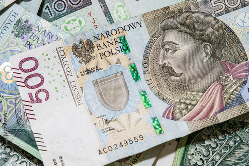 polish money background, 500 pln