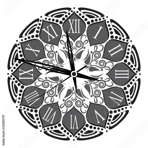 retro clock with Roman Dial