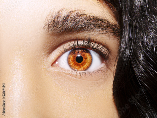 A beautiful insightful look girl's eye. Close up shot.