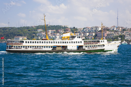 Wallpaper Mural Sea voyage with old ferry (steamboat) on the Bosporus - Istanbul, Turkey Torontodigital.ca