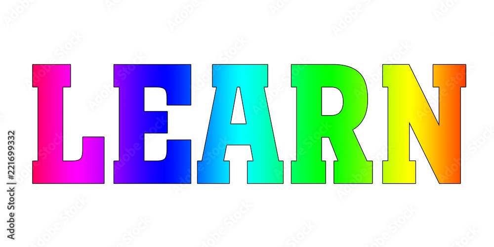 LEARN Rainbow multicolor logo. Blured gradient. LEARN Rainbow multicolor logo. Blured gradient.