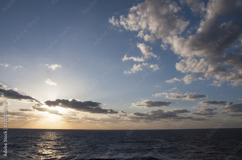 Ocean Sunset with Clouds