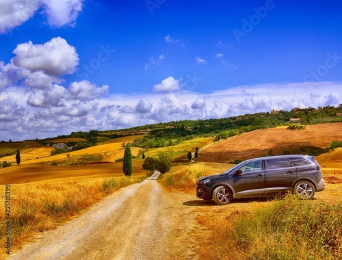 Typical tuscan countryside with cypress. © StockPhotoAstur