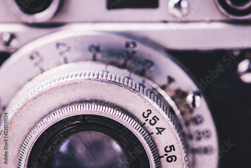 Old retro vintage camera. Vintage effect