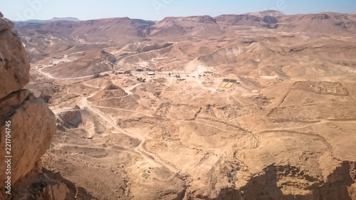 Panorama of the fortress of Masada in Israel. 