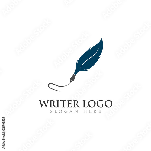 writer logo, feather logo for law