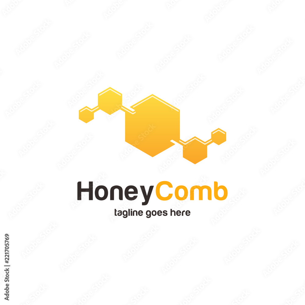 Honey Comb Logo design concept, Bee or Technology logo template