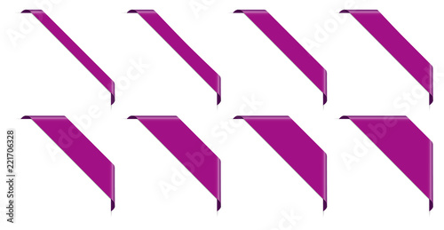 set of 8 purple corner banner