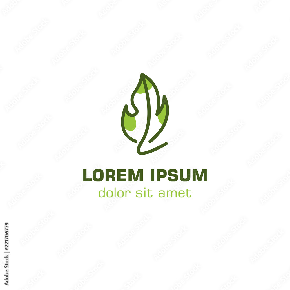 Abstract leaf eco icon logo