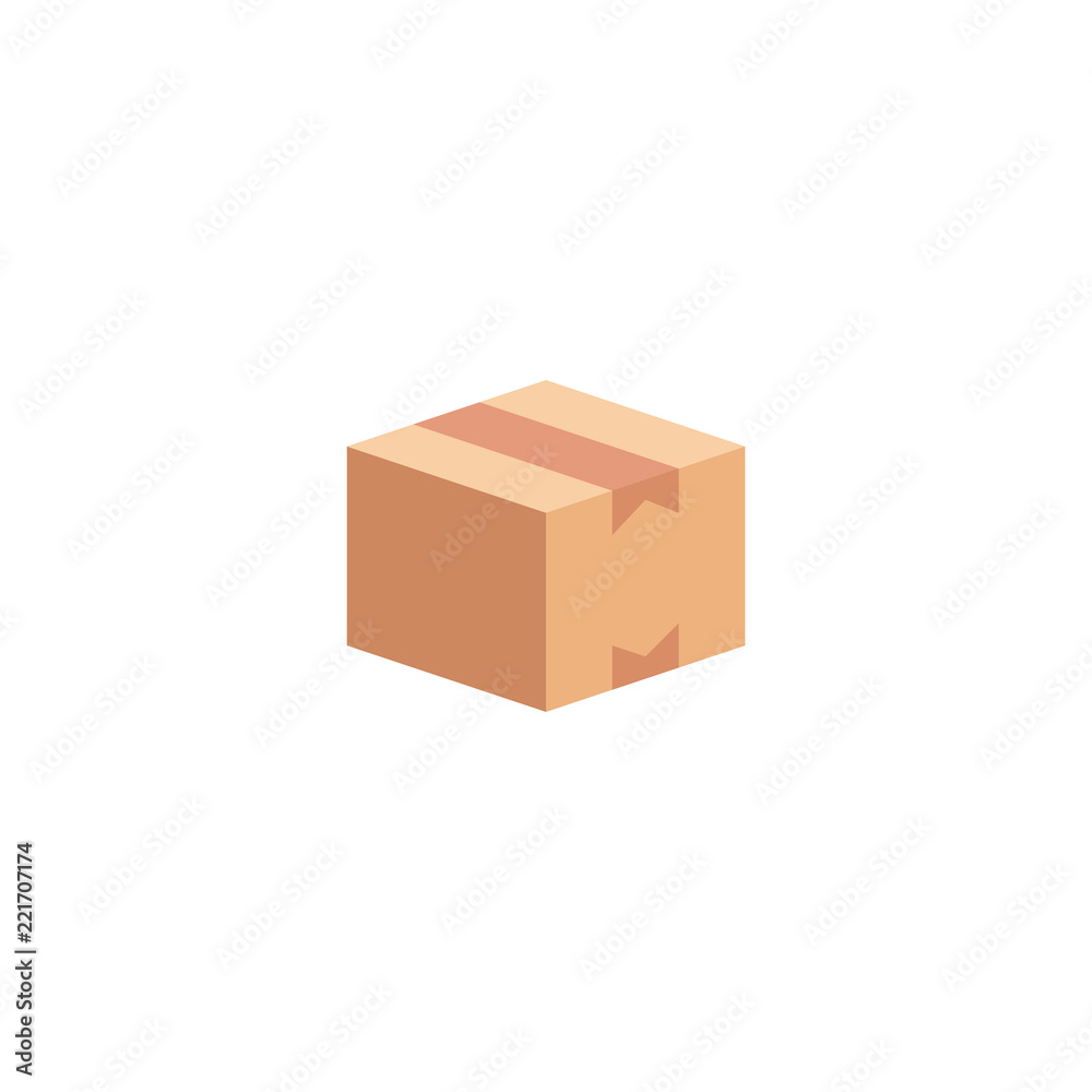 Closed cardboard box icon illustration Closed cardboard box icon illustration