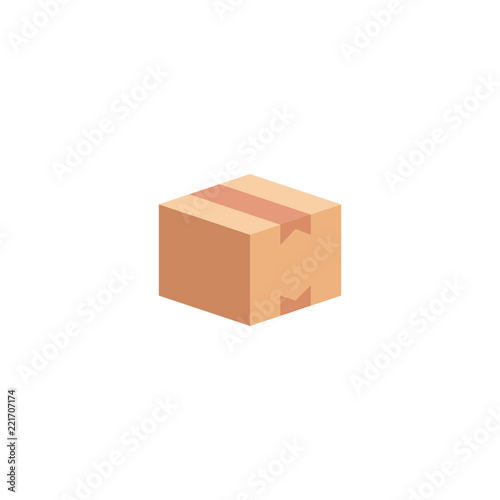 Closed cardboard box icon illustration