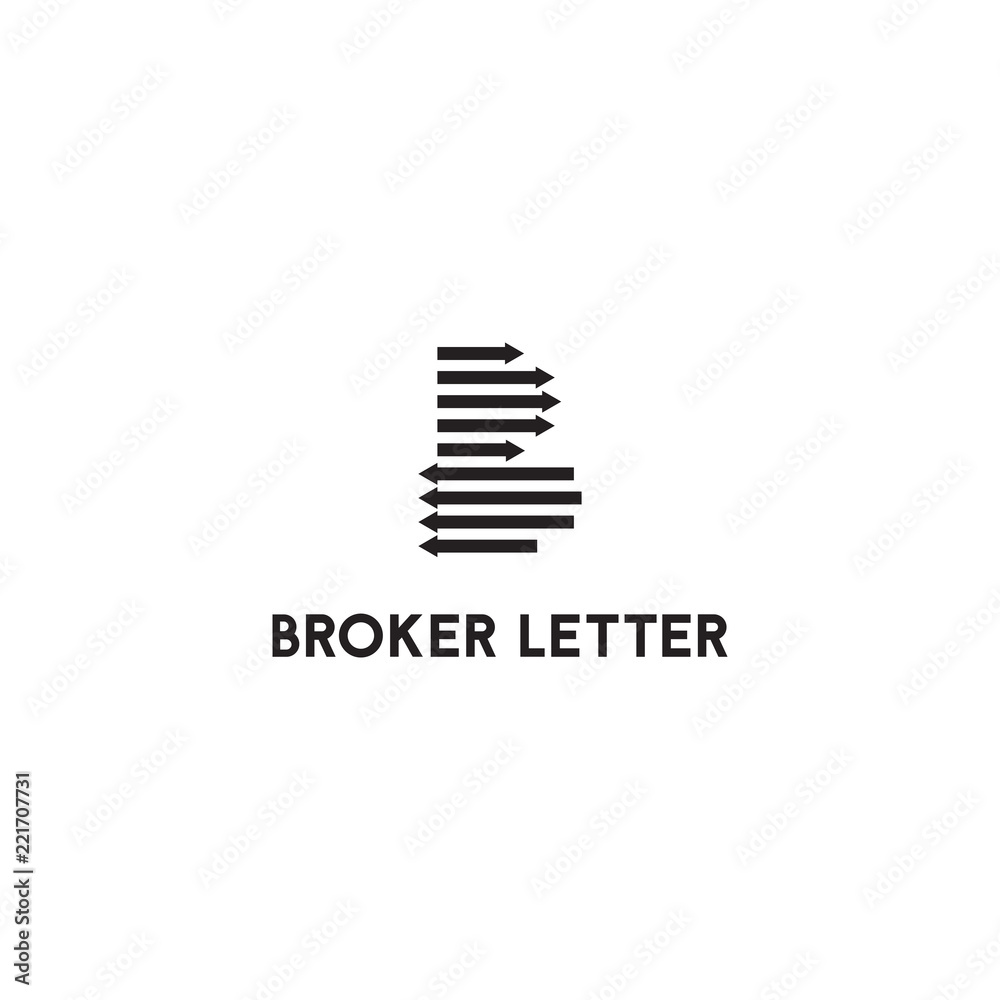 Letter B arrow broker vector logo icon Letter B arrow broker vector logo icon