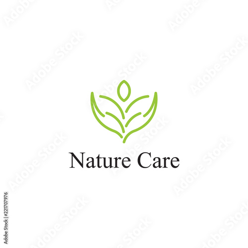 Nature care icon logo template