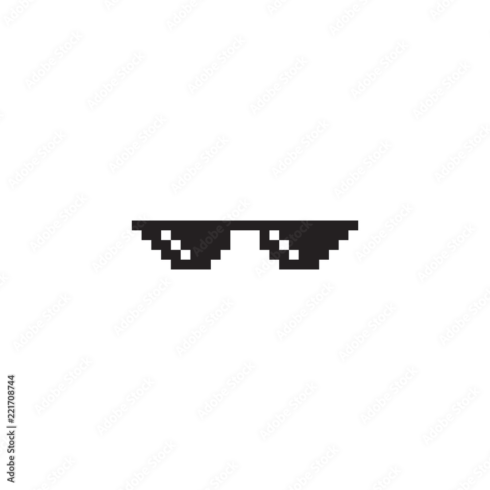 Thug life glasses meme, pixel glasses icon Stock Vector | Adobe Stock