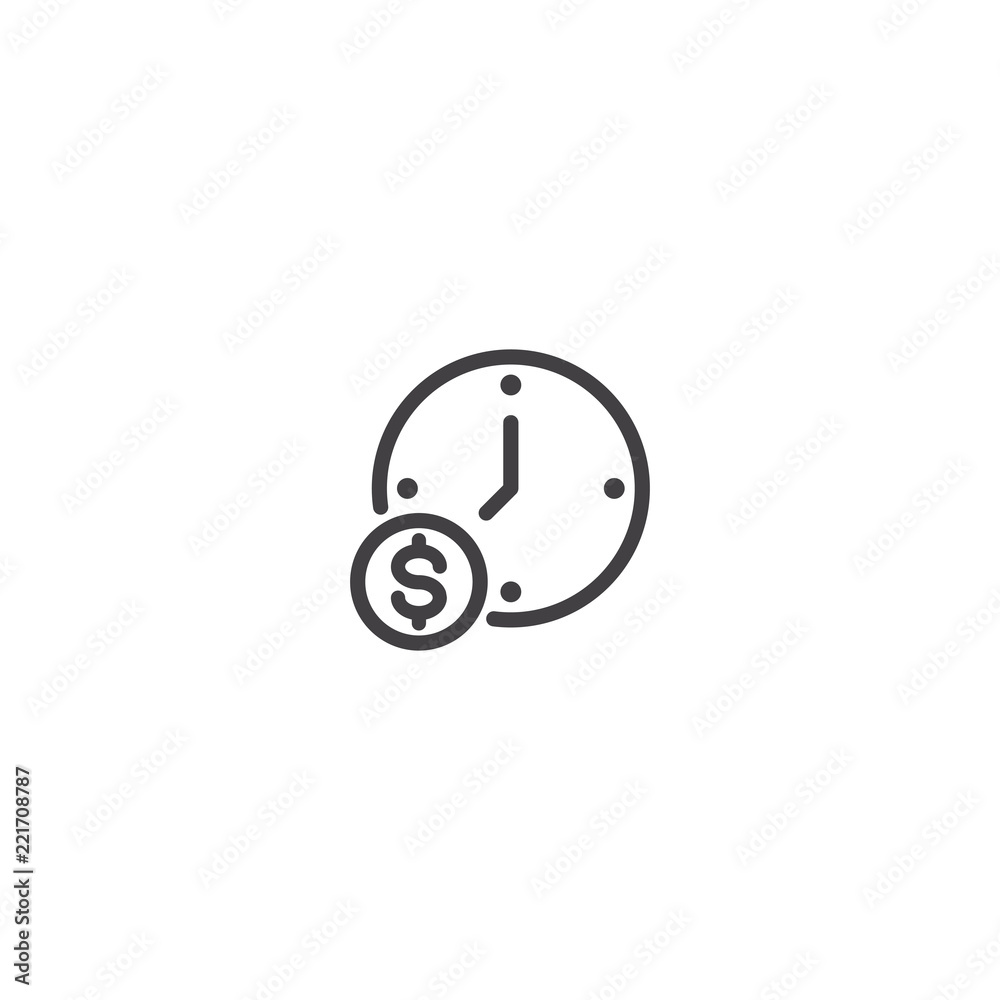 Time is money icon, work time icon Time is money icon, work time icon