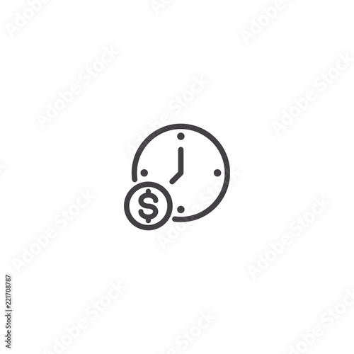 Time is money icon, work time icon