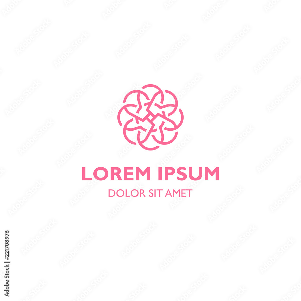 Unique beautiful flower icon logo template Unique beautiful flower icon logo template