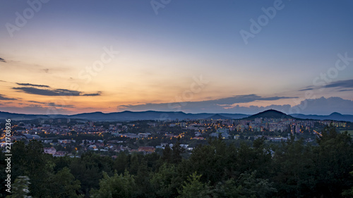 View on town during sunset. The czech city "Ceska Lipa".