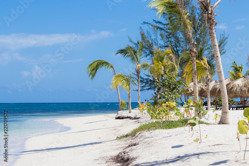 White sand beach and blue water in Falmouth Jamaica © Matt