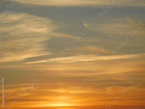 Beautiful photo of sky in sunset light, background, abstract