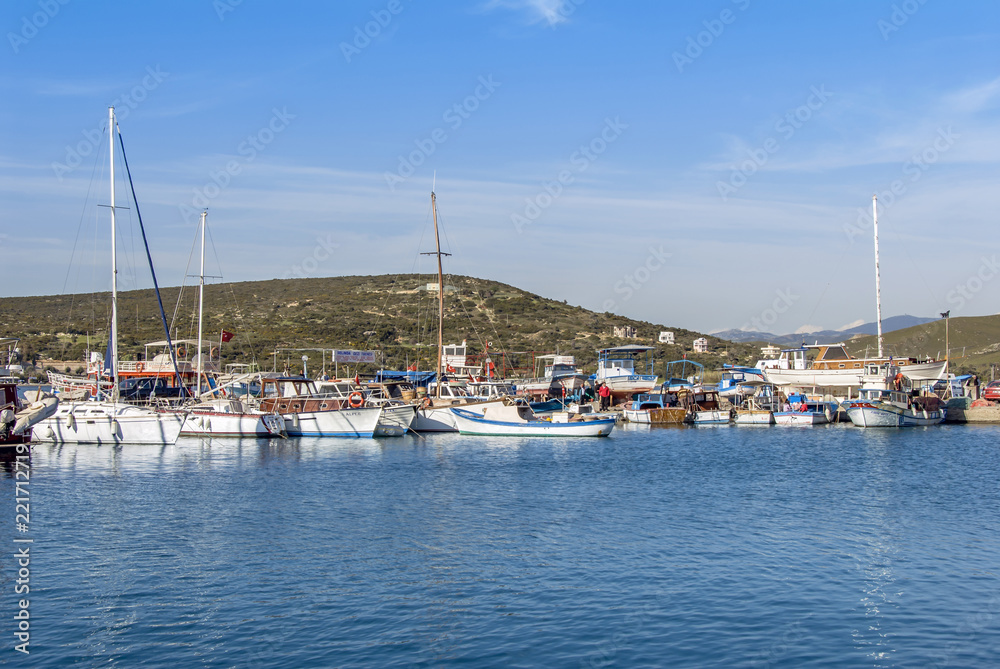 Izmir, Turkey, 3 April 2010: Marina of Sigacik with boats
