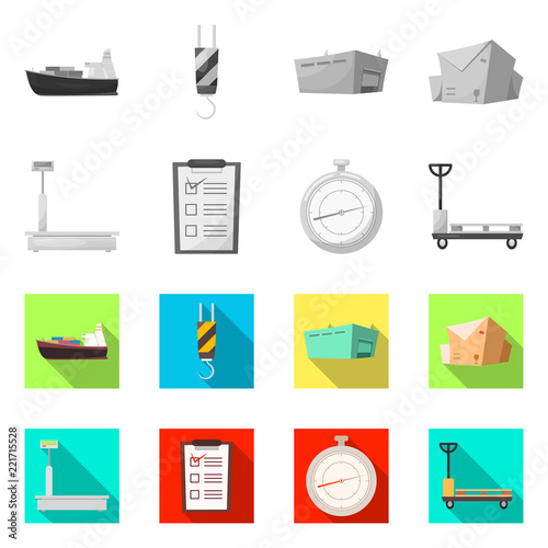 Isolated object of goods and cargo sign. Set of goods and warehouse stock vector illustration.