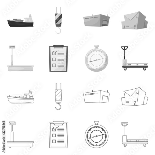 Isolated object of goods and cargo icon. Set of goods and warehouse stock symbol for web.