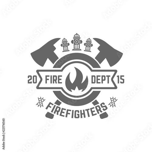 Fire department monochrome vector emblem