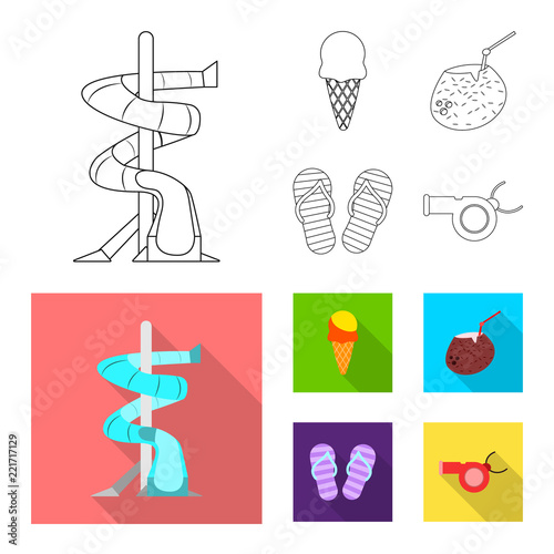 Isolated object of pool and swimming symbol. Set of pool and activity vector icon for stock.