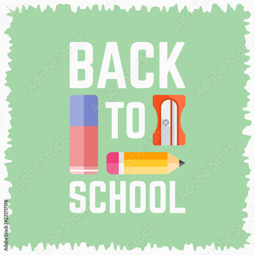 Back to school flat poster vector illustration