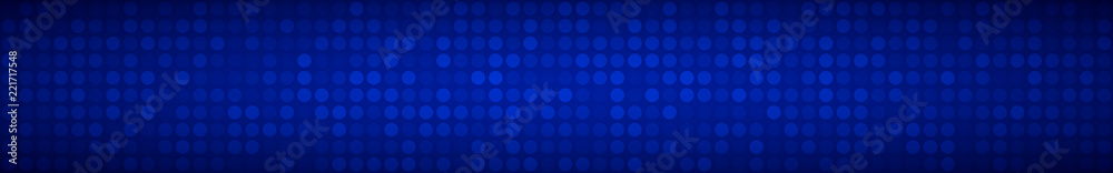 Abstract horizontal banner or background of small circles or pixels in blue colors. Abstract horizontal banner or background of small circles or pixels in blue colors.