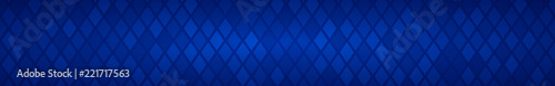 Abstract horizontal banner or background of small rhombuses in blue colors.