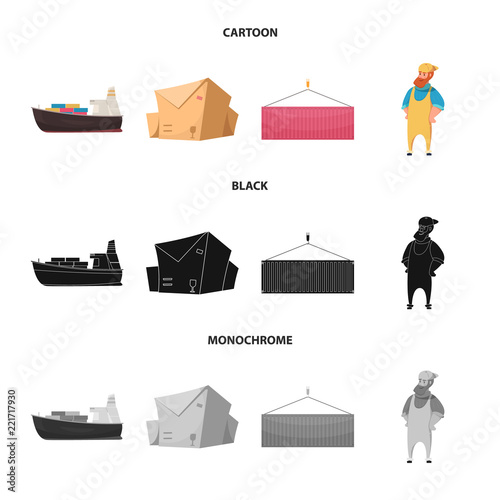 Isolated object of goods and cargo sign. Set of goods and warehouse vector icon for stock.
