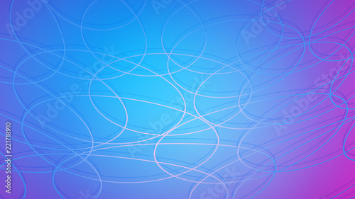 Abstract background of intersecting circles with shadows in light blue colors
