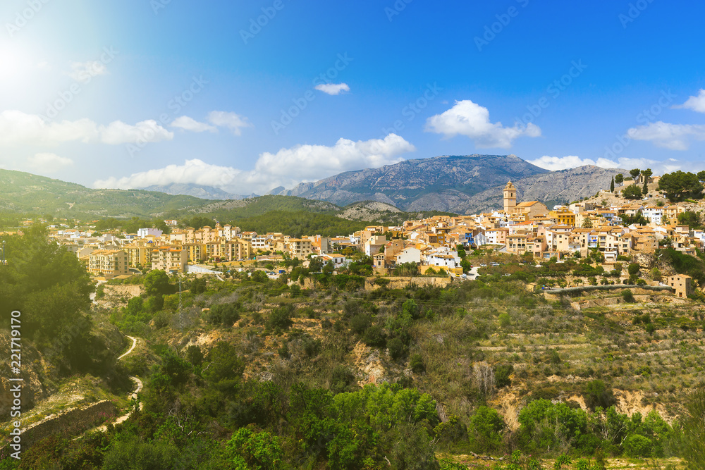 Fototapeta premium Beautiful mountain village Polop de la Marina, Spain