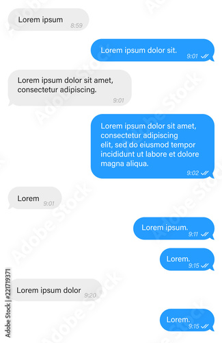 Message bubbles chat vector. Vector template of message bubbles chat boxes icons.
