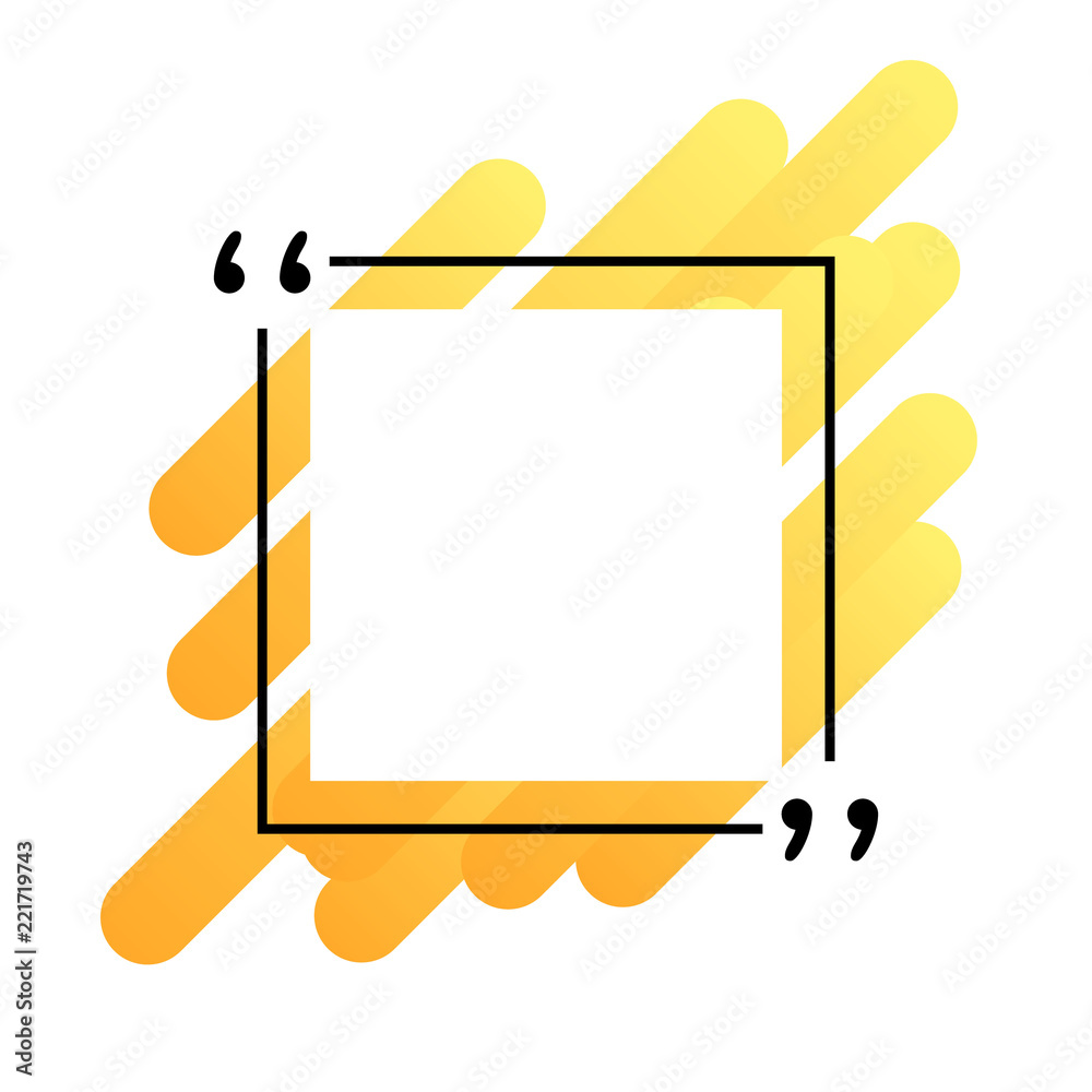 Quotation template in quotes. Creative vector banner illustration with