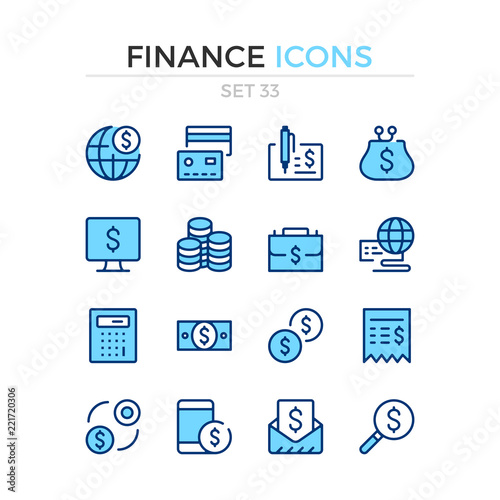 Finance icons. Vector line icons set. Premium quality. Simple thin line design. Modern outline symbols, pictograms.