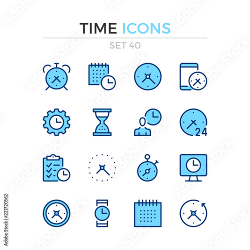Time icons. Vector line icons set. Premium quality. Simple thin line design. Modern outline symbols, pictograms.