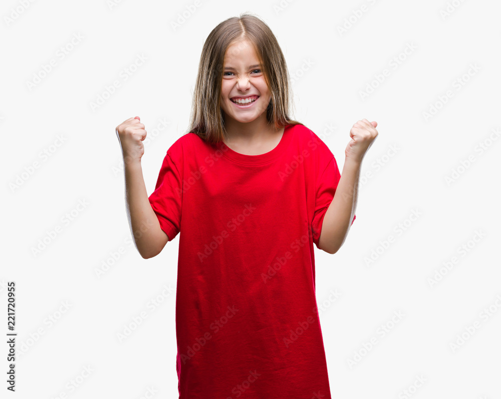Young beautiful girl over isolated background celebrating surprised and amazed for success with arms raised and open eyes. Winner concept. Young beautiful girl over isolated background celebrating surprised and amazed for success with arms raised and open eyes. Winner concept.