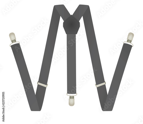 Grey suspenders. vector illustration