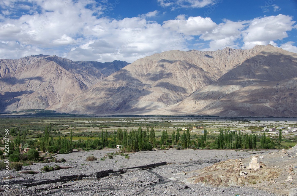 Landscape in the Nubra valley in Ladakh, India Landscape in the Nubra valley in Ladakh, India