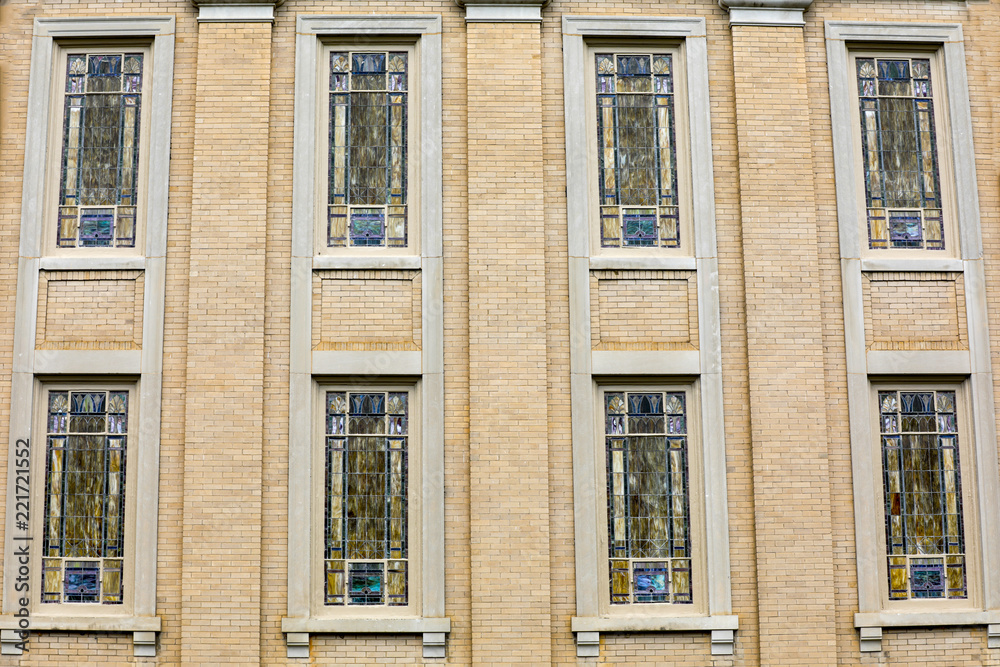 Chapel Hill, NC,September 08/2018  Old window of cathedral
