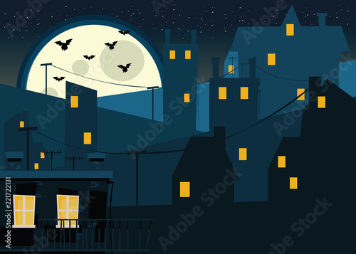 city in night vector illustration 