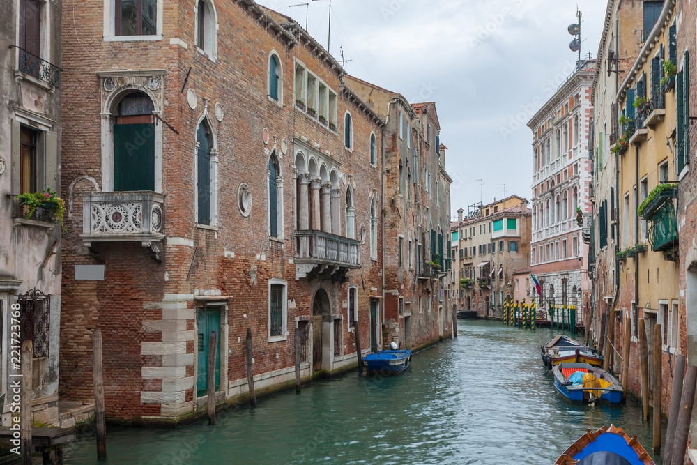 View of one of the old canals of Venice